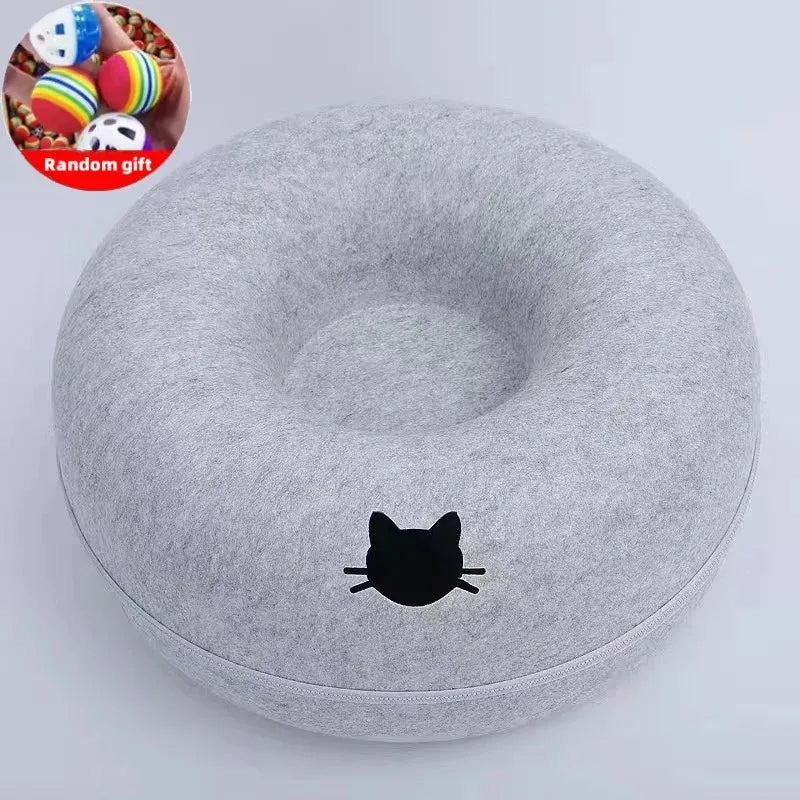 Legowisko z tunelem dla kota